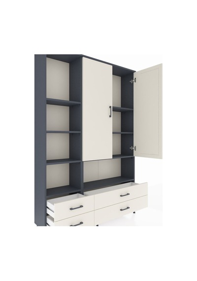 Arges Dolap 8 Raflı 4 Çekmeceli 2 Kapaklı 132x30x195 Antrasit-aytaşı/aytaşı Aytası/aytası Arges Dolap 8 Raflı 4 Çekmeceli 2 Kapaklı 132x30x195 Antrasit-aytaşı/aytaşı Aytası/aytası