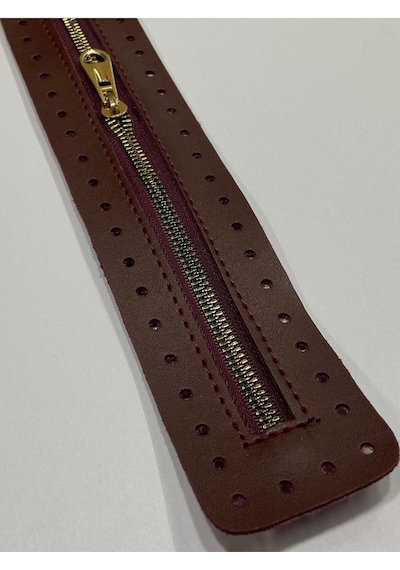 Karantuhafiye Derili Fermuar / Çanta Fermuarı / Kapak Fermuar 30 Cm Bordo Bordo