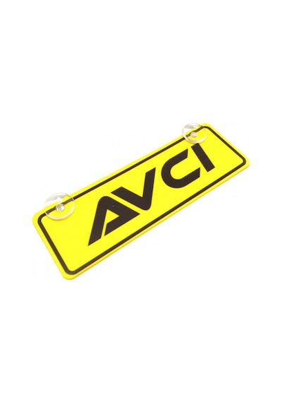 Avcı Yazılı Sarı Dekor Plaka Vantuzlu Cam Süsü