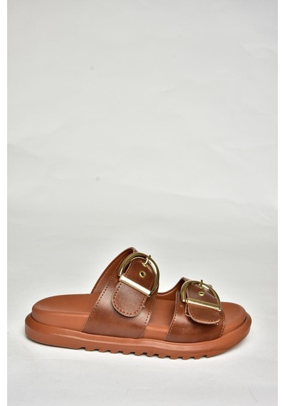Fox Shoes U725792009 Taba Kadın Terlik Taba-suni Deri