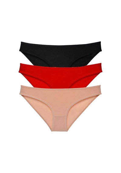 Royaleks 3 adet Süper Eko Set Likralı Kadın Slip Külot 539 RYL-EKO3009 Çok Renkli