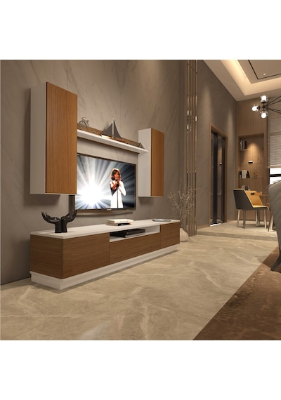Decoraktiv Trendstyle 5ds Mdf Tv Ünitesi Tv Sehpası Beyaz - Ceviz