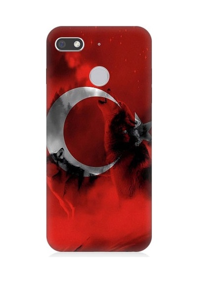 General Mobile Gm 8 Go Uyumlu Türk Bayrağı Ve Kurt Desenli Silikon Kılıf