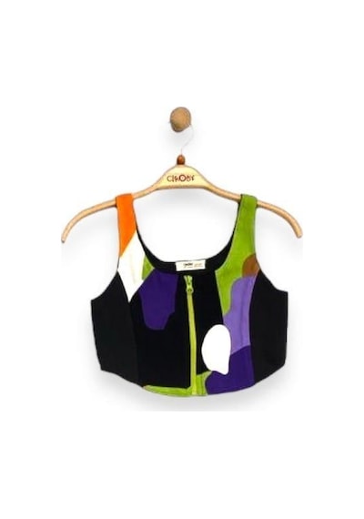 Çikoby Kız Çocuk Bluz Pantolon Desenli Takım-13764 Siyah