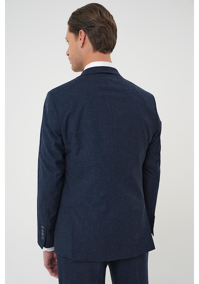 Efor Slim Fit Çift Yırtmaç Keten Karışımlı Yelekli Klasik Lacivert Takım Elbise Tk 914 Lacivert Efor Slim Fit Çift Yırtmaç Keten Karışımlı Yelekli Klasik Lacivert Takım Elbise Tk 914 Lacivert