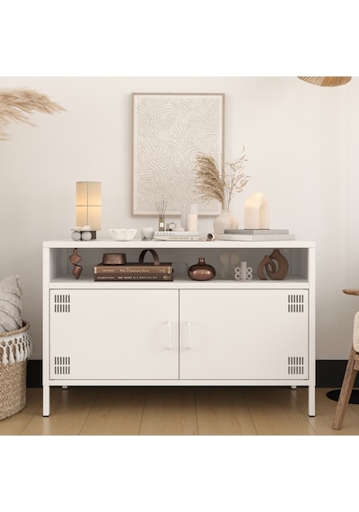 Pera Tv Ünitesi, Tv Dolabı,2 Kapaklı, Açık Raflı 100,50 X 40 X 64,50 Cm Ral 9016 Beyaz Pera Tv Ünitesi, Tv Dolabı,2 Kapaklı, Açık Raflı 100,50 X 40 X 64,50 Cm Ral 9016 Beyaz