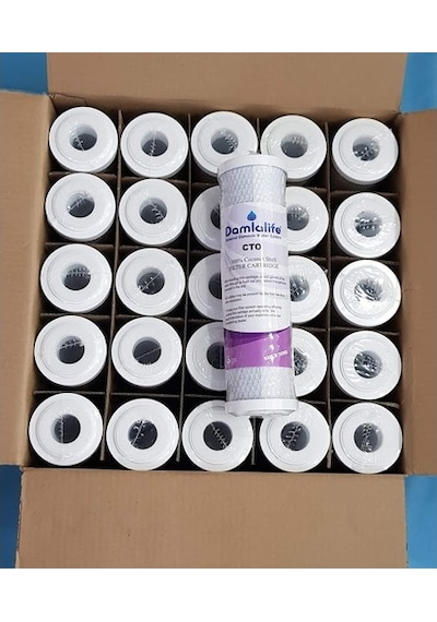Damlalife 10'' Blok Karbon (Cto) Su Arıtma Filtre 25 Adet