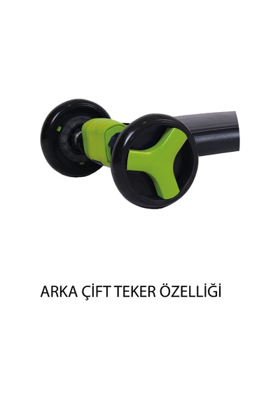 Boony Yeşil Çocuk Scooter- Bisiklet 1 Ürün 3 Özellik 50 Kg Taşıma Kapasiteli Yeşil