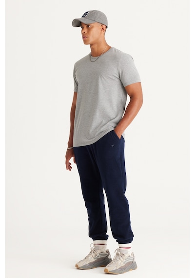 Ac&Co / Altınyıldız Classics Slim Fit Bisiklet Yaka Kısa Kol Pamuklu Erkek Tişört Koyu Gri