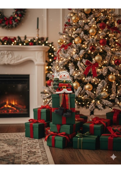 Işıklı Sallanan Uzun Bacaklı Seramik Noel Figürü Dekoratif Yılbaşı Biblosu Ve Hediyelik Tasarım Diğer