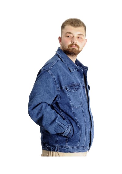 Mode Xl Büyük Beden Erkek Kot Mont Paris Star 22800 Açık Mavi 001