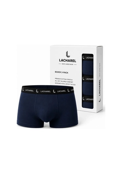 Veraura Lifestyle Erkek Likralı Pamuklu Nefes Alan Penye Boxer 2li Paket - Siyah - Lacivert Çok Renkli