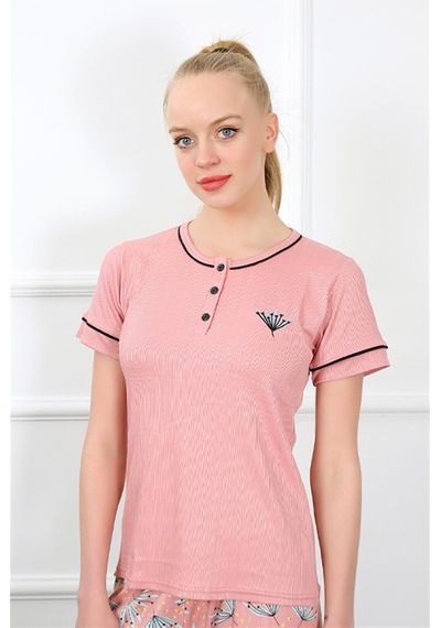 Akbeniz Kadın Gül Kurusu Kısa Kol Pijama Takım 20388 - S Gülkurusu