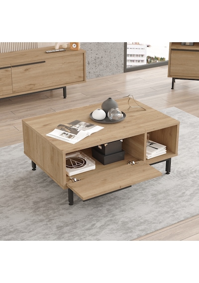 Robin Home Lidya Orta Sehpa Metal Ayaklı Kapaklı Sepet