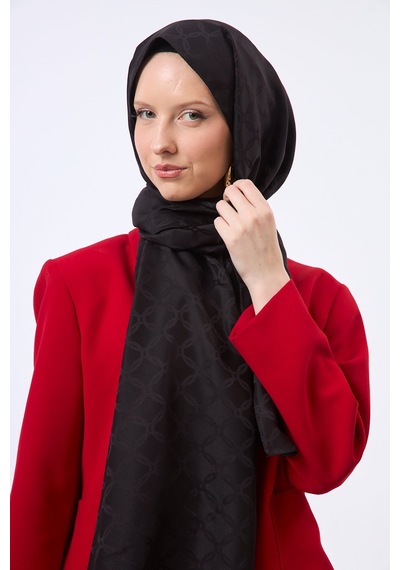 Mirsoy Scarf Lina Modern Desen Şal Siyah