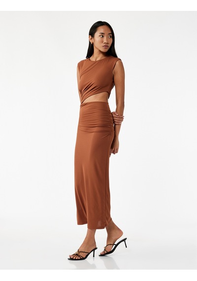 Koton Kolsuz Drapeli Pencere Detaylı Bisiklet Yaka Uzun Bodycon Elbise Kahverengi 6wak80036fk Kahve Koton Kolsuz Drapeli Pencere Detaylı Bisiklet Yaka Uzun Bodycon Elbise Kahverengi 6wak80036fk Kahve