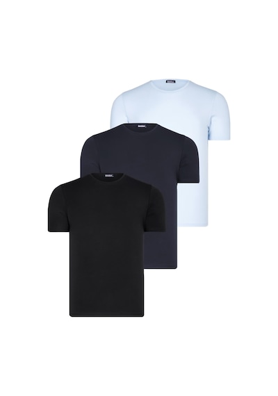 Üçlü Set T8569 Dewberry Bisiklet Yaka Erkek T-shırt-siyah-lacivert-mavi Üçlü Set T8569 Dewberry Bisiklet Yaka Erkek T-shırt-siyah-lacivert-mavi
