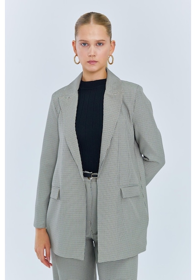 Mixray 4580 Kadın Pitikare Blazer Ceket Gri