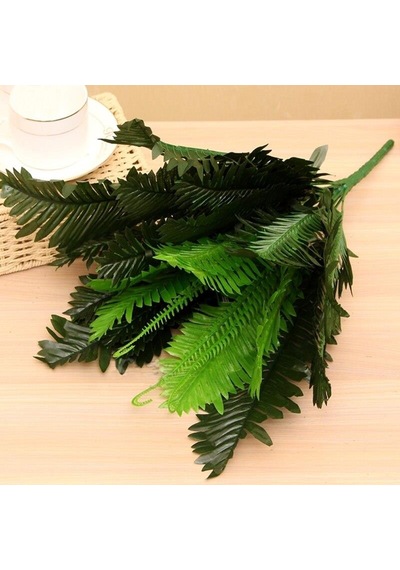 Yapay Çiçek Cycas Aşk Merdiveni Eğrelti Otu Sıkas Bitkisi 18 Yaprak 40 50 Cm Yapay Bitki Yeşil