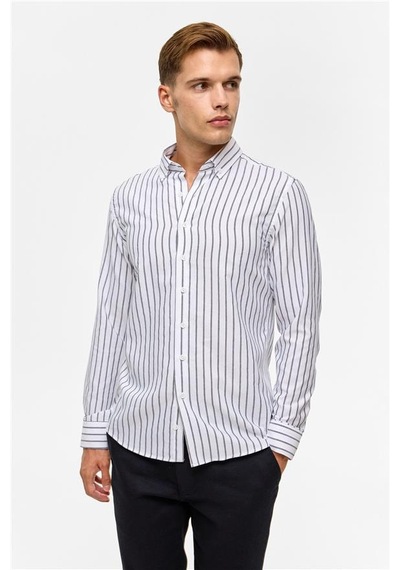 Süvari Siyah Slim Düğmeli Yaka Düz Cepsiz Casual Gömlek Gm2025500487-s09 Siyah