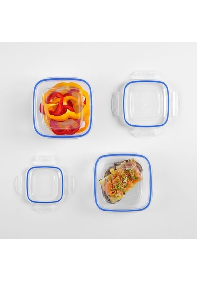 &fresh 3 Parça Kare Saklama Kabı Seti - Silikon Contalı, Hava Geçirmez, 500 Ml, 900 Ml, 1500 Ml, Modüler Ve İstifl Diğer