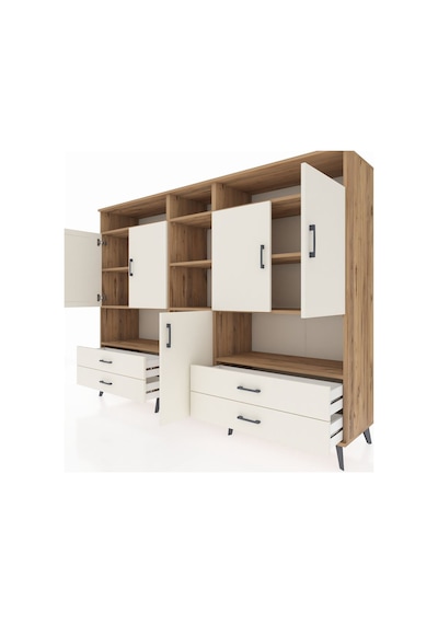 Hyperion Dolap 12 Raflı 4 Çekmeceli 5 Kapaklı 220x44x163 Çam-ayta Çam-aytaşı Hyperion Dolap 12 Raflı 4 Çekmeceli 5 Kapaklı 220x44x163 Çam-ayta Çam-aytaşı