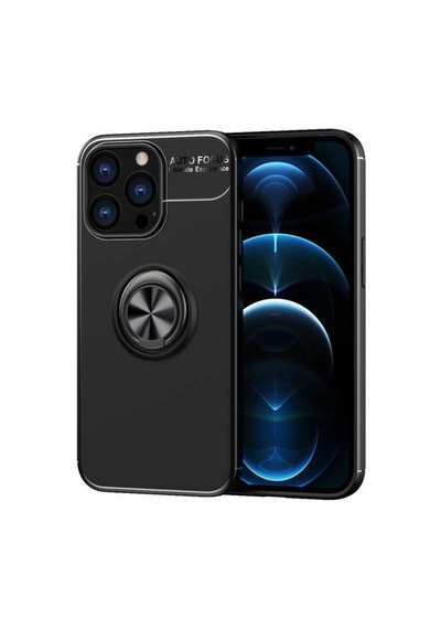 Iphone 14 Pro Uyumlu Kılıf Renkli Yüzklü Standlı Korumalı Kapak Çok Renkli