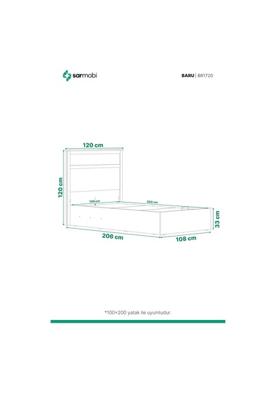 Sarmobi Baru Low Baza 120x206cm