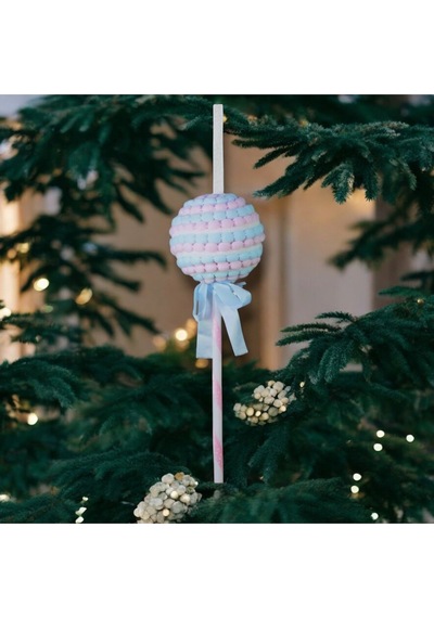 Yılbaşı Süsü Candy Çubuklu Şeker, Mavi Ve Pembe, 28 Cm, Renkli Ve Eğlenceli