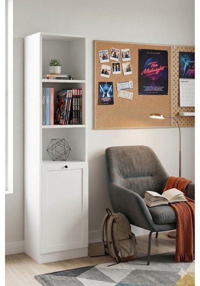 Terra Kitaplık 40x173x31 Cm Beyaz - Modern Tasarım Gri
