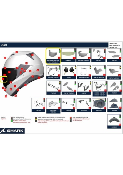 Shark Oxo Kask Camı Kenar Kapak Mat Siyah/ Fx8740/8741 Renkli