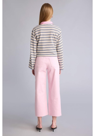 Defacto Culotte Yüksek Bel Gabardin Pantolon C7535ax26smpn47 Pembe-pn47