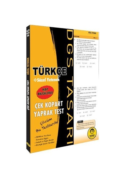 Tasarı Dgs Türkçe Sözel Yetenek Yaprak Test Çek Kopart