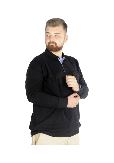 Mode Xl Erkek Sweat Polo Cepli Selanik Basic 20441 Siyah 001