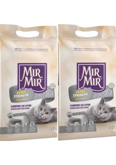 Mırmır Aktif Karbonlu Topaklaşan Bentonit Kedi Kumu 2 x 10 L