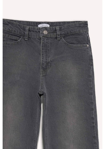DeFacto Comfort Straight Yüksek Bel Bilek Boy Jean Yıkamalı Pantolon E3413AXNSNM36