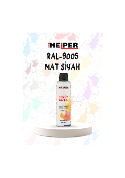 Helper Ral 9005 Mat Siyah Akrilik Sprey Boya 300 Ml