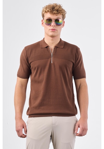 Dufy Kahve Örgü Erkek Triko - Slim Fit Kahve