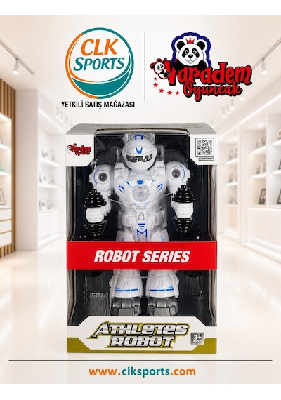 Atletik Sporcu Siyah Robot - Işıklı Ve Müzikli Hareketli , Pilli Genel