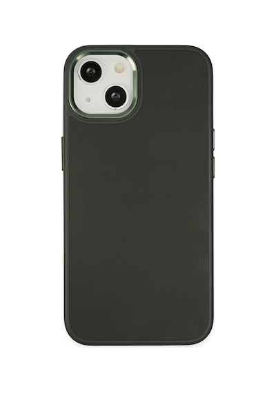 Newface Apple İphone 14 Plus Kılıf Asya Deri Silikon - Koyu Yeşil