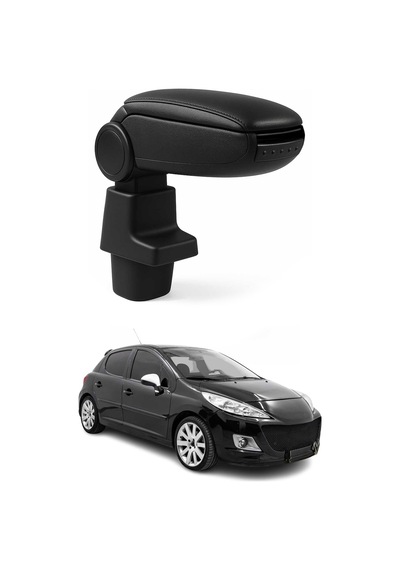 Peugeot 207 2006-2015 Uyumlu Kolçak Kol Dayama Siyah Suni Deri Araca Özel