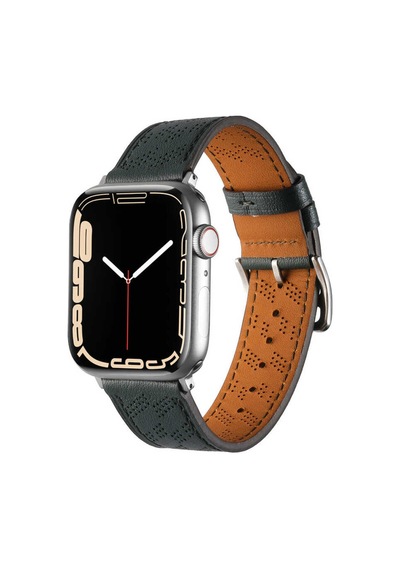 Watch 44mm Uyumlu Krd-76 Pu Deri Kordon Strap Kayış Tkdr- Mürdüm