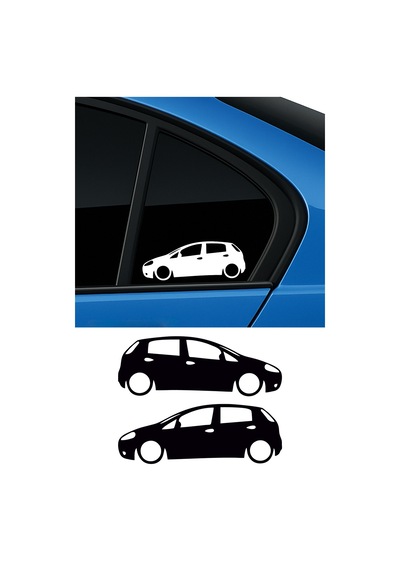 2 Adet Fiat Punto Basık Oto Sticker - Kelebek Cam Sticker 15x5 Cm