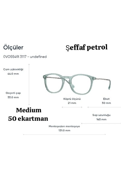 Vogue Vo5549 3117 50-m Unisex Mavi Işık Korumalı Ekran Gözlüğü