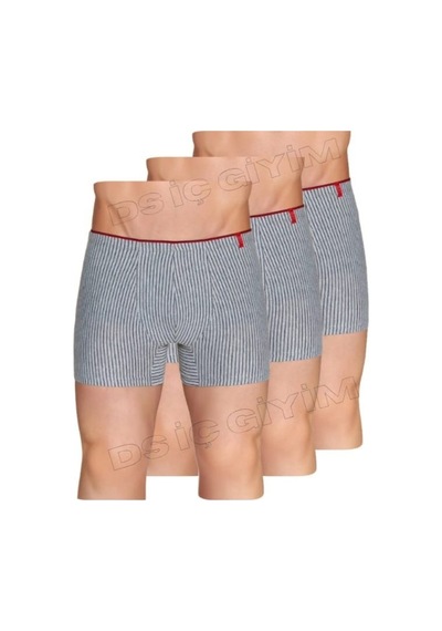 Berrak 4433 Erkek Çizgili Sport Boxer 3 Adet Gri