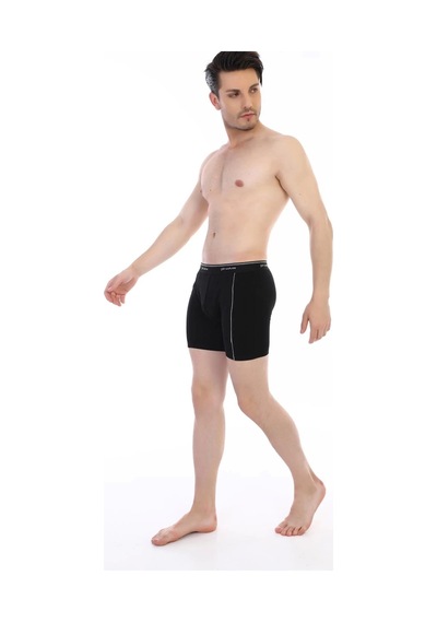 Çift Kaplan 855 Uzun Erkek Boxer Siyah
