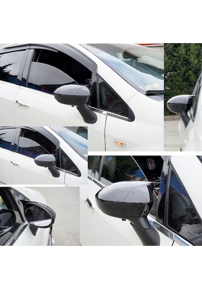 Fiat Linea 2007 2008 2009 2010 Uyumlu Yarasa Batman Ayna Kapağı Takımı Piano Black Parlak Siyah
