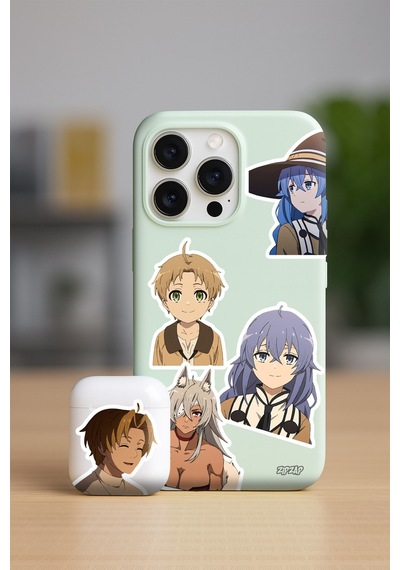 Mushoku Tensei Anime Telefon Laptop Bullet Journal Yapışkanlı Folyo Sticker Paketi 23 Adet Çok Renkli