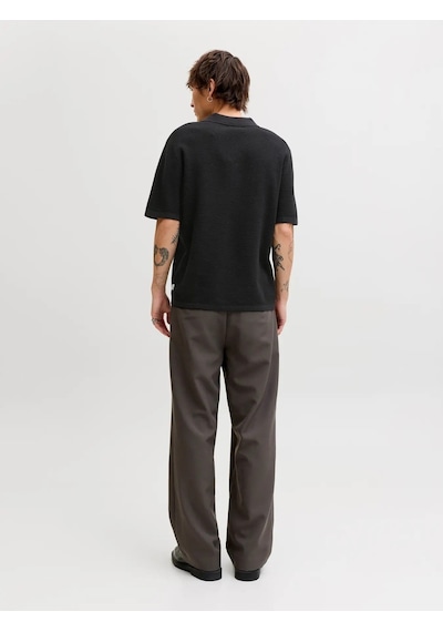 Jack & Jones Jjegeorge Knit Polo Ss Sn Erkek T-shirt-32818 Siyah