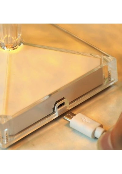 Lw-4 Akrilik Kristal Led Şarjlı Masa Üstü Lamba Beyaz